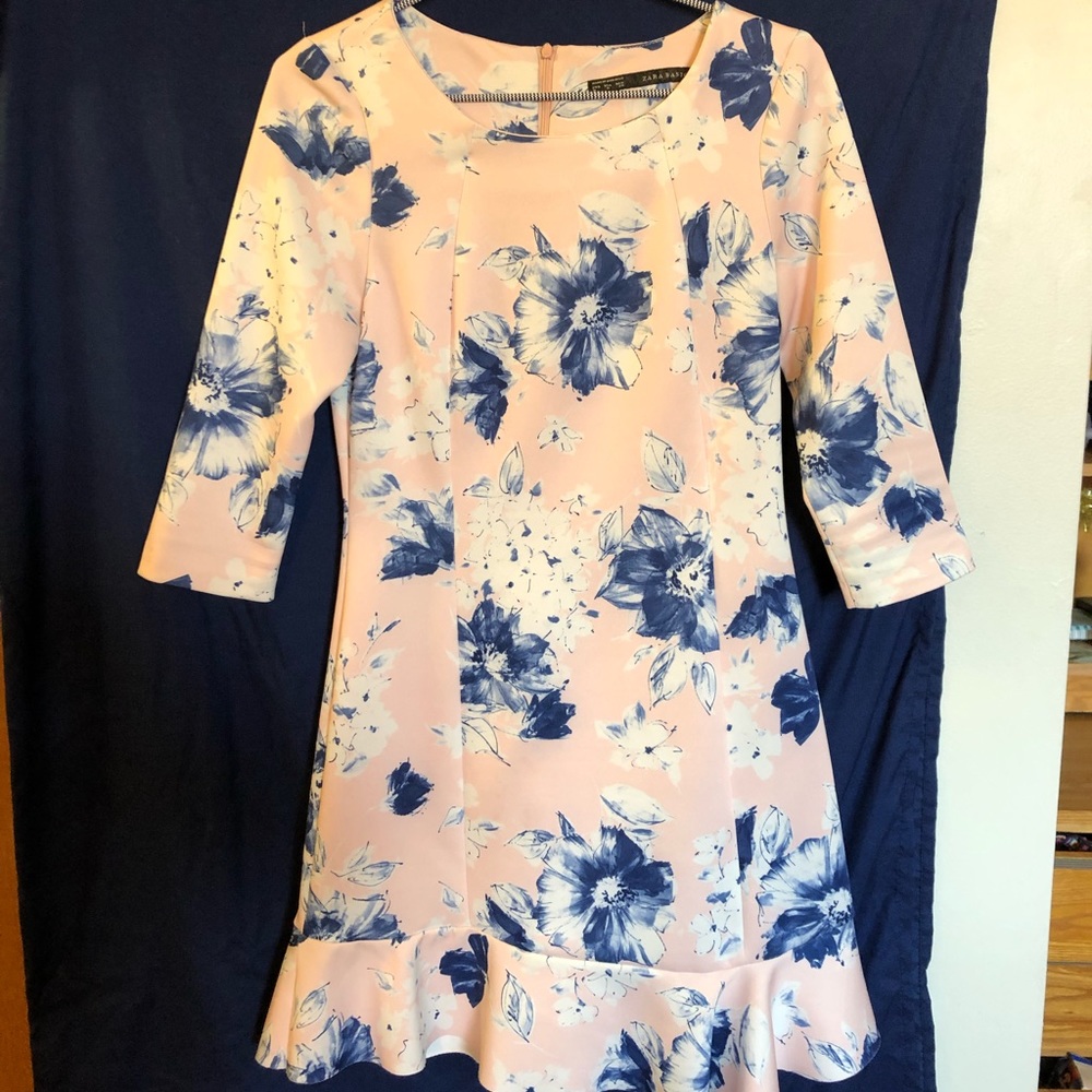 Zara Floral Dress with Ruffled Hem